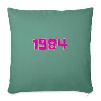 Jahr 1984 Rosa und Gelb - Sofakissenbezug 45 x 45 cm - Tanngrün - Vorne