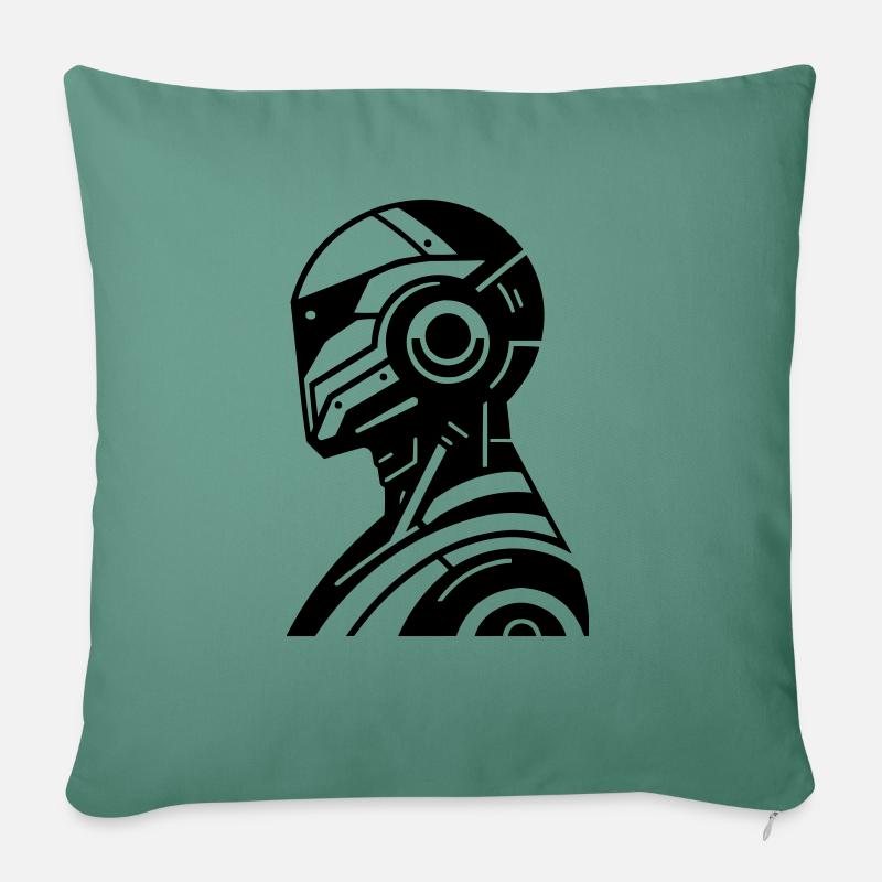 Roboter - Sofakissenbezug 45 x 45 cm - Tanngrün