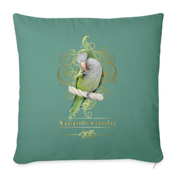Perruche d’Argentine - Housse de coussin décorative 45 x 45 cm - vert sapin - Devant