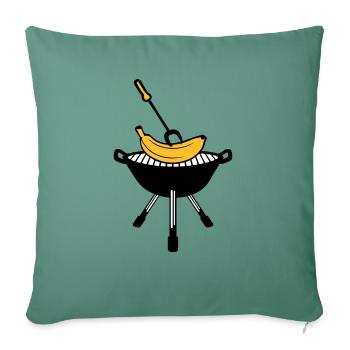 barbecue barbecue grill grill rôti cuisson cuisine schuerze kuec - Housse de coussin décorative 45 x 45 cm - vert sapin - Devant