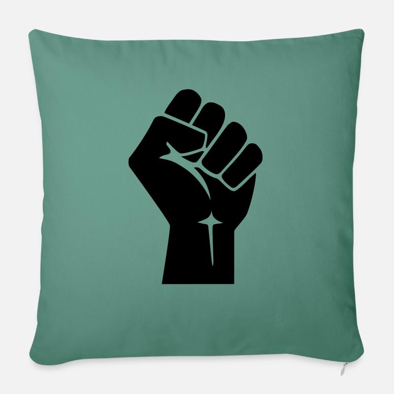 Raised Fist Logo (Vector) - Housse de coussin décorative 45 x 45 cm - vert sapin