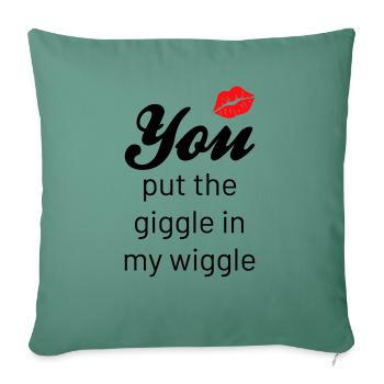 You put the giggle in my wiggle - Sofa pillowcase 17,3'' x 17,3'' (45 x 45 cm) - cypress green - Front