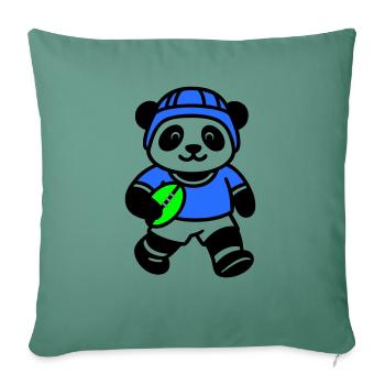 Panda-Rugby - Sofakissenbezug 45 x 45 cm - Tanngrün - Vorne