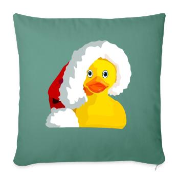 Canard de bain Noël - Housse de coussin décorative 45 x 45 cm - vert sapin - Devant