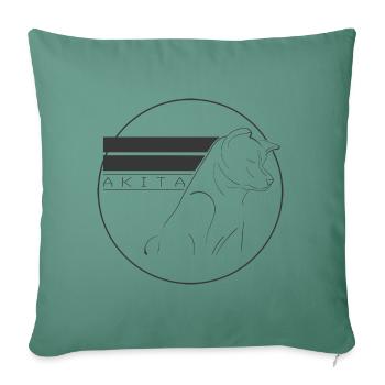 Logo rond Akita Inu - Housse de coussin décorative 45 x 45 cm - vert sapin - Devant