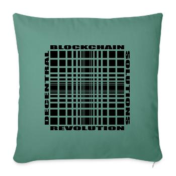 Blockchain Revolution, Decentral Solutions - Sofa pillowcase 17,3'' x 17,3'' (45 x 45 cm) - cypress green - Front
