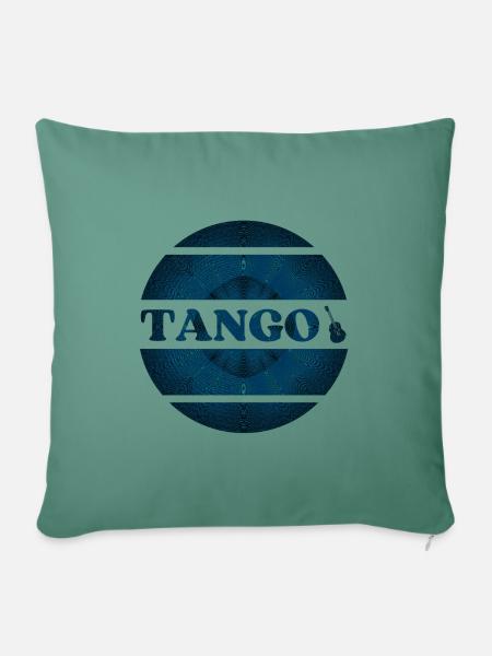 Blaues Tango Design für Tangotänzer - Sofakissenbezug 45 x 45 cm - Tanngrün