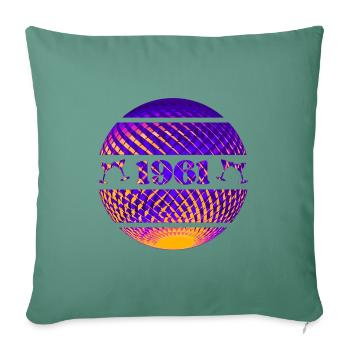 1961 - Housse de coussin décorative 45 x 45 cm - vert sapin - Devant