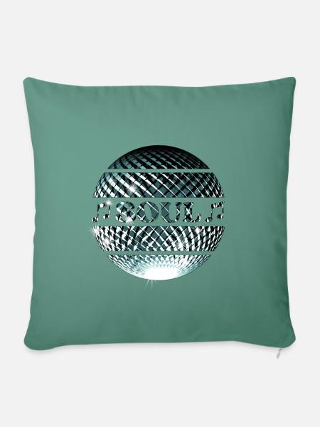Soul Musik platinblaue Diskokugel - Sofakissenbezug 45 x 45 cm - Tanngrün