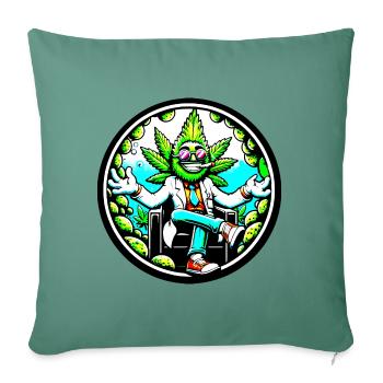 Héros du cannabis en costume - Housse de coussin décorative 45 x 45 cm - vert sapin - Devant