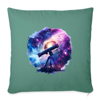 A telescope broadens our horizons - Sofa pillowcase 17,3'' x 17,3'' (45 x 45 cm) - cypress green - Front