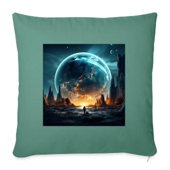 Collision Galatique - Housse de coussin décorative 45 x 45 cm - vert sapin - Devant