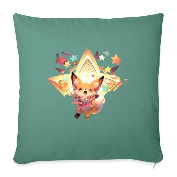 Starry Fennec - Sofa pillowcase 17,3'' x 17,3'' (45 x 45 cm) - cypress green - Front