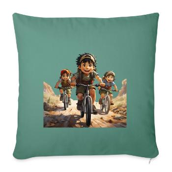 A happy and carefree childhood - Sofa pillowcase 17,3'' x 17,3'' (45 x 45 cm) - cypress green - Front