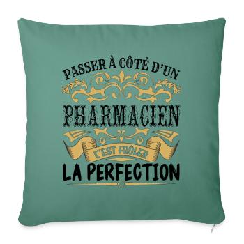 Pharmacien | le Meilleur cadeau Pharmacien - Housse de coussin décorative 45 x 45 cm - vert sapin - Devant