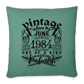 Geburtstag 1984 Juni 1984! geboren im Juni 1984 - Sofakissenbezug 45 x 45 cm - Tanngrün - Vorne