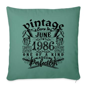 Birthday 1986 June 1986! born in June 1986 - Sofa pillowcase 17,3'' x 17,3'' (45 x 45 cm) - cypress green - Front
