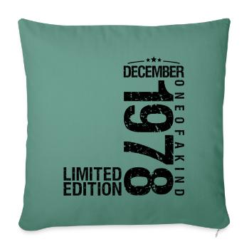Anniversaire Décembre 1978 Décembre né en December - Housse de coussin décorative 45 x 45 cm - vert sapin - Devant