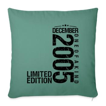 Birthday December 2005 December born in December - Sofa pillowcase 17,3'' x 17,3'' (45 x 45 cm) - cypress green - Front