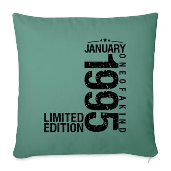 Birthday January 1995 January born in January - Sofa pillowcase 17,3'' x 17,3'' (45 x 45 cm) - cypress green - Front
