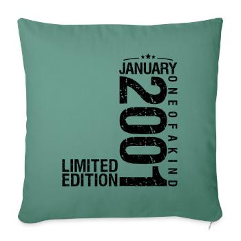 Birthday January 2001 January born in January - Sofa pillowcase 17,3'' x 17,3'' (45 x 45 cm) - cypress green - Front