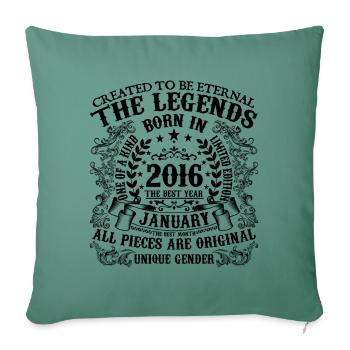 Geburtstag 2016 Januar 2016 geboren im Januar 2016 - Sofakissenbezug 45 x 45 cm - Tanngrün - Vorne