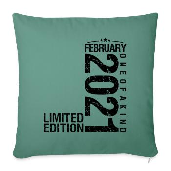 Birthday February 2021 February born in February - Sofa pillowcase 17,3'' x 17,3'' (45 x 45 cm) - cypress green - Front