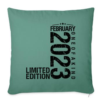 Birthday February 2023 February born in February - Sofa pillowcase 17,3'' x 17,3'' (45 x 45 cm) - cypress green - Front