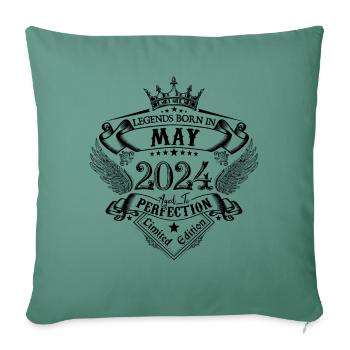 Birthday May 2024 May Birthday 2024 - Sofa pillowcase 17,3'' x 17,3'' (45 x 45 cm) - cypress green - Front
