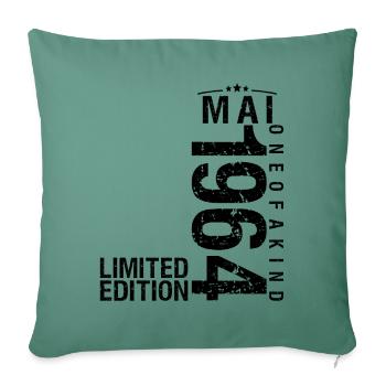 Anniversaire Mai 1964 Mai né en Mai - Housse de coussin décorative 45 x 45 cm - vert sapin - Devant
