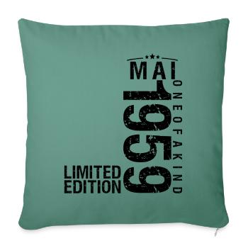 Anniversaire Mai 1959 Mai né en Mai - Housse de coussin décorative 45 x 45 cm - vert sapin - Devant