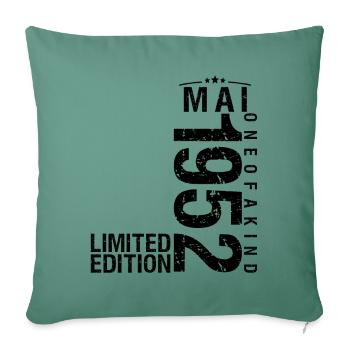 Anniversaire Mai 1952 Mai né en Mai - Housse de coussin décorative 45 x 45 cm - vert sapin - Devant