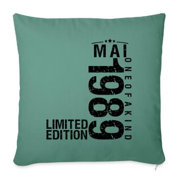 Anniversaire Mai 1989 Mai né en Mai - Housse de coussin décorative 45 x 45 cm - vert sapin - Devant
