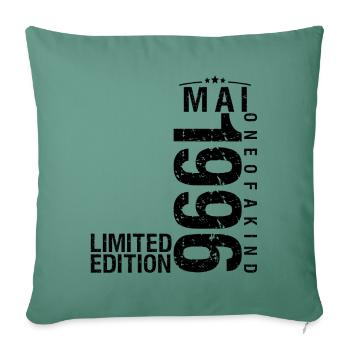 Anniversaire Mai 1996 Mai né en Mai - Housse de coussin décorative 45 x 45 cm - vert sapin - Devant