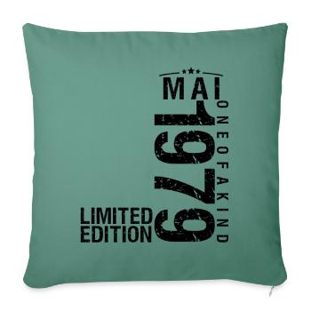 Anniversaire Mai 1979 Mai né en Mai - Housse de coussin décorative 45 x 45 cm - vert sapin - Devant