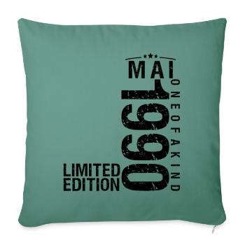Anniversaire Mai 1990 Mai né en Mai - Housse de coussin décorative 45 x 45 cm - vert sapin - Devant