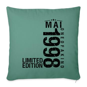 Anniversaire Mai 1998 Mai né en Mai - Housse de coussin décorative 45 x 45 cm - vert sapin - Devant