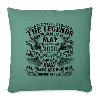 Birthday 2010 May 2010 born in May 2010 - Sofa pillowcase 17,3'' x 17,3'' (45 x 45 cm) - cypress green - Front