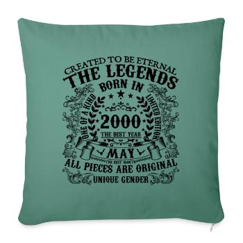 Birthday 2000 May 2000 born in May 2000 - Sofa pillowcase 17,3'' x 17,3'' (45 x 45 cm) - cypress green - Front
