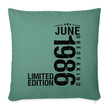 Birthday June 1986 June born in June 1986 - Sofa pillowcase 17,3'' x 17,3'' (45 x 45 cm) - cypress green - Front
