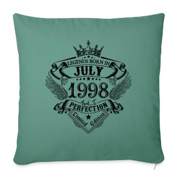 1998 July 1998 Birthday July 1998 - Sofa pillowcase 17,3'' x 17,3'' (45 x 45 cm) - cypress green - Front