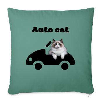 Auto Cat süße Katze Ragdoll im Cabrio - Sofakissenbezug 45 x 45 cm - Tanngrün - Vorne