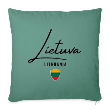 Drapeau lituanien, fierté lituanienne - Housse de coussin décorative 45 x 45 cm - vert sapin - Devant