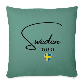 Drapeau de la Suède, fierté suédoise - Housse de coussin décorative 45 x 45 cm - vert sapin - Devant