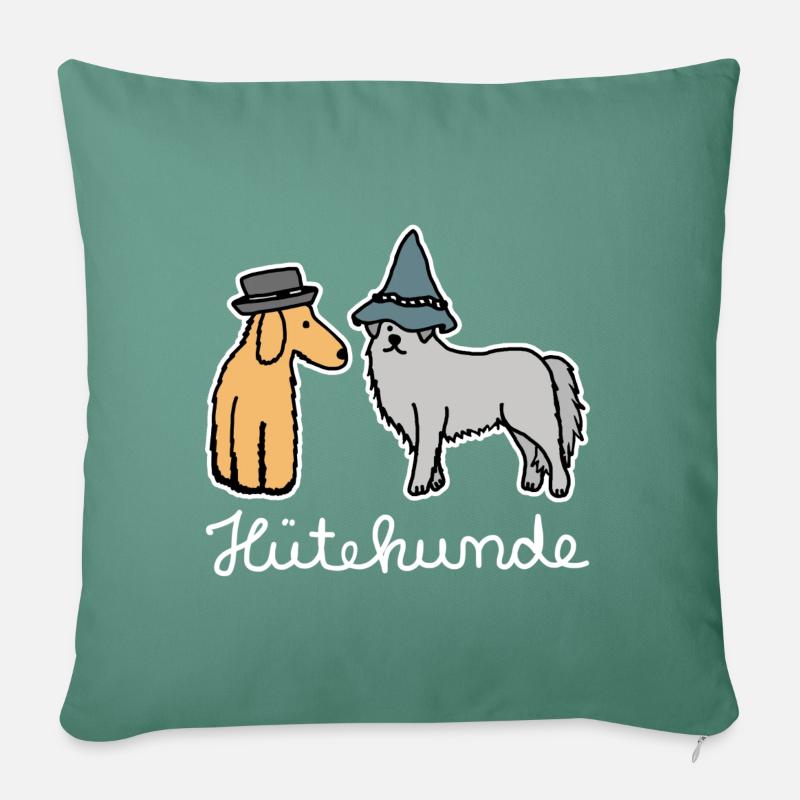 Hütehunde Hunde mit Hut Huetehund - Sofakissenbezug 45 x 45 cm - Tanngrün