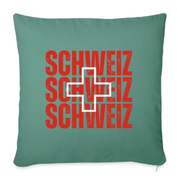 Flagge der Schweiz, Schweizer Stolz - Sofakissenbezug 45 x 45 cm - Tanngrün - Vorne