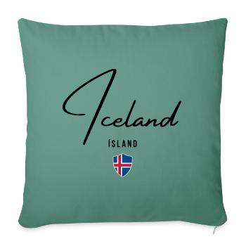 Flag of Iceland, Icelandic pride - Sofa pillowcase 17,3'' x 17,3'' (45 x 45 cm) - cypress green - Front