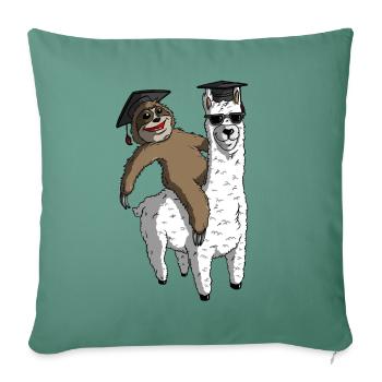 Sloth Riding Llama Funny Graduation - Sofakissenbezug 45 x 45 cm - Tanngrün - Vorne