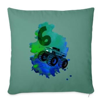 6. Geburtstag - 6- 6- Jahre- 6 Jahre alt - Sofakissenbezug 45 x 45 cm - Tanngrün - Vorne