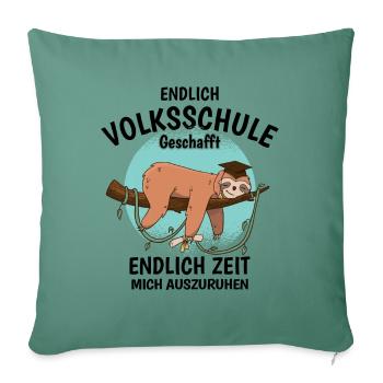 Volksschule Geschafft Absolvent Abgänger - Sofakissenbezug 45 x 45 cm - Tanngrün - Vorne